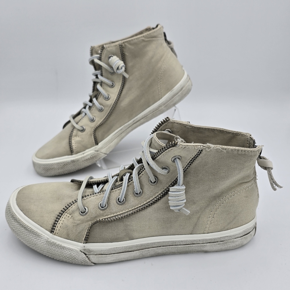 Sperry Women's X Rebecca Minkoff Fashion Boot/High-Top Canvas Sneakers, Tan, 7.5 - Picture 6 of 16